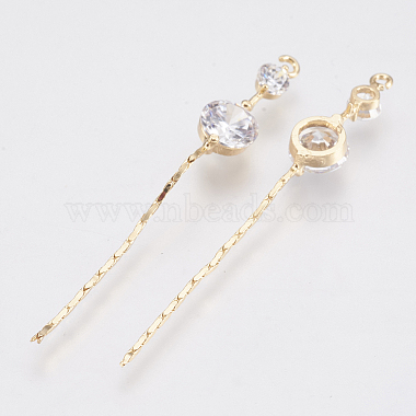 Brass Cubic Zirconia Pendants(KK-T029-121G)-2