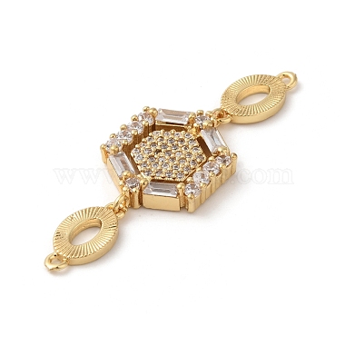Rack Plating Brass Pave Clear Cubic Zirconia Connector Charms(KK-A190-08G)-2