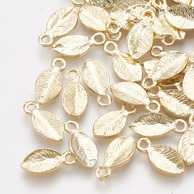 Real 18K Gold Plated Leaf Brass Charms