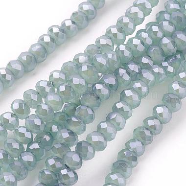 3mm LightSteelBlue Abacus Electroplate Glass Beads