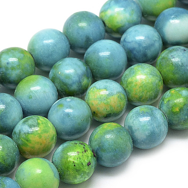 Synthetik Meer weißer Jade Perlen Stränge(G-S254-6mm-C01)-2