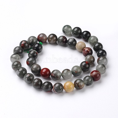 Natural African Bloodstone Beads Strands(G-L383-06-10mm)-2