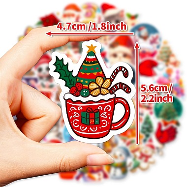 50Pcs Christmas Theme Cartoon Paper Stickers(DIY-P085-12)-4