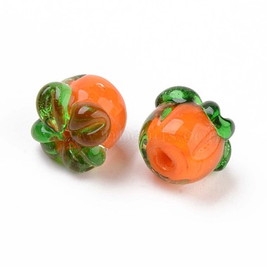 Autumn Theme Handmade Bumpy Lampwork Beads(LAMP-S194-014)-3
