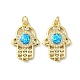 Brass Micro Pave Cubic Zirconia Pendants(KK-A197-14G)-1