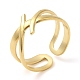 304 Stainless Steel Hollow Open Cuff Ring for Women(RJEW-I098-18G)-1