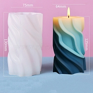 Wavy Pillar DIY Silicone Candle Molds, Aromatherapy Candle Moulds, Scented Candle Making Molds, White, 7.5x7.6x13cm(PW-WG74984-06)
