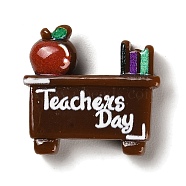Teacher's Day Theme Opaque Resin Cabochons, Word, 20.5x21.5x6.5mm(RESI-Z018-01D)