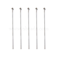 Brass Ball Head Pins, Platinum Color, Size: about 0.5mm thick, 24 Gauge,, 35mm long, Head: 1.5mm(RP0.5X35mm)