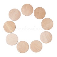 Unfinished Wood Beads, Natural Wooden Beads, Lead Free, Flat Round, Moccasin, 25x5mm(WOOD-TA0001-04-LF)
