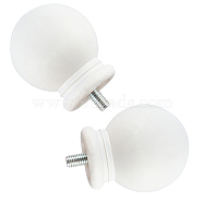 2Pcs ABS Plastic Curtain Rod Head, Round, White, 49x34mm, Pin: 5mm(FIND-GF0001-59D)