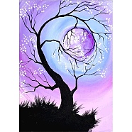 DIY Scenery 5D Diamond Painting Kits, Including Waterproof Painting Canvas, Rhinestones, Diamond Sticky Pen, Plastic Tray Plate and Glue Clay, Tree Pattern, Lilac, Canvas: 400x300mm(PW-WG55952-03)