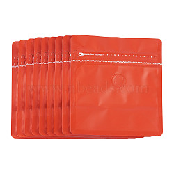 PE Plastic Storage Resealable Bags with Valve, for Chocolate, Candy, Cookies, Rectangle, Orange, 14.5x13.5x0.1cm, Open: 13.5x8x14.5cm(AJEW-TAC0045-019E)