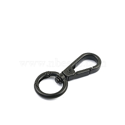 Zinc Alloy Swivel Clasps, Black, 56mm(PW-WGF59E9-08)