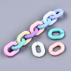 Acrylic Linking Rings, Quick Link Connectors, For Jewelry Chains Making, Oval, Mixed Color, 20x14.5x4.5mm, Inner Diameter: 5.5x10.5mm, about 677pcs/500g(SACR-T352-14)