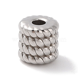 304 Stainless Steel Beads, Column, Stainless Steel Color, 7.5x7.5mm, Hole: 2.2mm(STAS-Z058-03P-06)