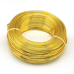 Round Aluminum Wire, Bendable Metal Craft Wire, for DIY Jewelry Craft Making, Gold, 7 Gauge, 3.5mm, 20m/500g(65.6 Feet/500g)(AW-S001-3.5mm-14)