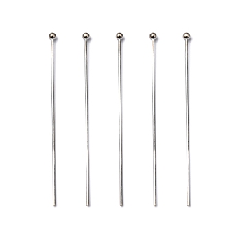 Brass Ball Head Pins, Platinum Color, Size: about 0.5mm thick, 24 Gauge,, 35mm long, Head: 1.5mm