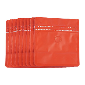 PE Plastic Storage Resealable Bags with Valve, for Chocolate, Candy, Cookies, Rectangle, Orange, 14.5x13.5x0.1cm, Open: 13.5x8x14.5cm