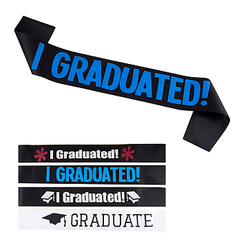 SUPERFINDINGS 8pcs 4 Colors Polyester Shoulder Straps, Etiquette Belt, Satin Sash for Graduation Ceremony Gown Accessories, Mixed Color, 15.6x9.5x0.01cm, 2pcs/color