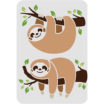 Large Plastic Reusable Drawing Painting Stencils Templates, for Painting on Scrapbook Fabric Tiles Floor Furniture Wood, Rectangle, Animal Pattern, 297x210mm