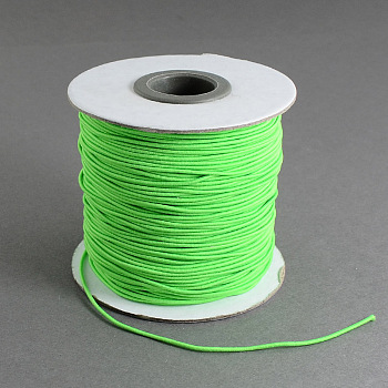 Round Elastic Cord, with Nylon Outside and Rubber Inside, Lime, 2mm, about 43.74 yards(40m)/roll