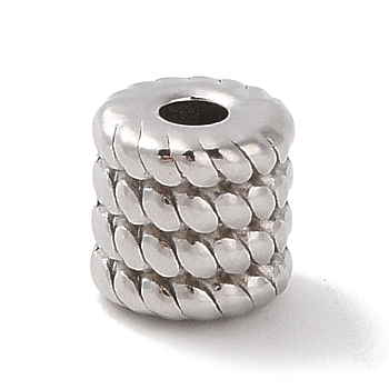 304 Stainless Steel Beads, Column, Stainless Steel Color, 7.5x7.5mm, Hole: 2.2mm