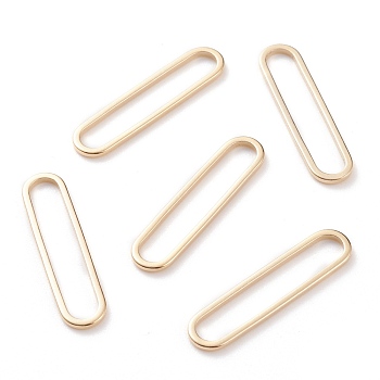 Brass Linking Rings, Long-Lasting Plated, Oval, Real 24K Gold Plated, 25x6x1mm, Inner Diameter: 23x4mm