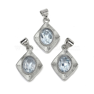 Platinum Rhombus Gemstone Pendants