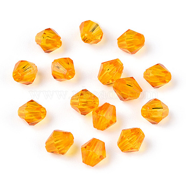 4mm OrangeRed Bicone Acrylic Beads