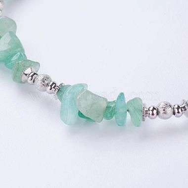 Trendy Natural Green Aventurine Beaded Anklets(AJEW-AN00113-05)-2