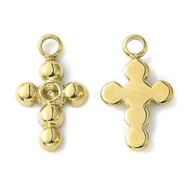 Real 14K Gold Plated Cross 304 Stainless Steel Charms