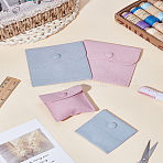 4Pcs 4 Styles Square Velvet Jewelry Boxes with Snap Button, for Pendant, Ring and Bracelet Packaging, Mixed Color, 6.8~10x7~10x0.95~1.1cm, 1pc/style(TP-LP0001-03)