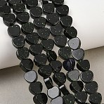 Synthetic Green Goldstone Beads Strands, Heart, 8x8x3~3.5mm, Hole: 0.8mm, about 51pcs/strand, 14.37''~14.49''(36.5~36.8cm)(GG-CBA199E-B03-01)