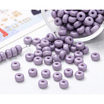 Opaque Acrylic Beads, Flat Round, Lilac, 7x4mm, Hole: 1.6mm, about 70pcs/bag(MACR-TAC0001-03E)