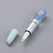 Plastic Gel Pens, with Paillette/Sequin Inside, Simulation Lipstick Ballpoint Pens, Gift Pen, Light Blue, 19x103mm(AJEW-WH0105-85D)