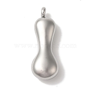 Non-Tarnish Ion Plating(IP) 304 Stainless Steel Pendants, Letter Charm, Stainless Steel Color, Letter I, 26x9.5x6mm, Hole: 2mm(STAS-M017-08P-09)