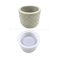 Column Flower Pot Silicone Molds, Resin Casting Molds, for UV Resin, Epoxy Resin Craft Making, Scales Pattern, 104x80mm, Inner Diameter: 76mm(DIY-M039-18B)