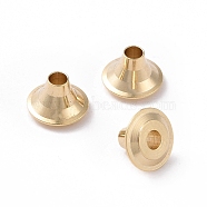 Brass Beads, Long-Lasting Plated, Circular Cone, Real 24K Gold Plated, 6x4mm, Hole: 1mm(KK-H759-03A-G)
