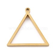 Ion Plating(IP) 304 Stainless Steel Open Back Bezel Pendants, For DIY UV Resin, Epoxy Resin, Pressed Flower Jewelry, Triangle, Real 24K Gold Plated, 29x30x3mm, Hole: 2mm(STAS-K208-03G)
