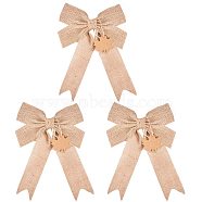 Linen Bowknot, with Jewelry Display Kraft Paper Price Tags and Jute Twine, Tan(DIY-PH0001-76)