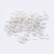 925 Sterling Silver Open Jump Rings, Round Rings, Silver, 4x0.6mm, Inner Diameter: 2.5mm, about 306pcs/10g(STER-F036-02S-0.6x4mm)