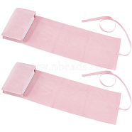 2Pcs Double-Sided Velvet Tarot Cards Storage Bags, Tarot Desk Storage Holder, Pink, Unfolded: 40.5x13x0.2cm(ABAG-CN0001-06D)