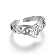 Adjustable Brass Toe Rings, Open Cuff Rings, Open Rings, Platinum, US Size 1 3/4(13mm)(RJEW-EE0002-10P)