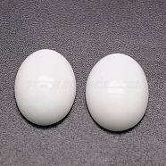Oval Opaque Glass Cabochons, White, 16x12x5mm(G-K020-16x12mm-12)