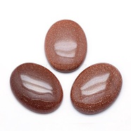 Synthetic Goldstone Cabochons, Oval, 40x30x7.5~8mm(G-P393-I03)