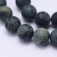 Natural Kambaba Jasper Beads Strands, Frosted, Round, 6mm, Hole: 1mm, about 63pcs/strand, 15.5 inch(X-G-D744-6mm)