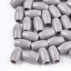 Acrylic European Beads, Large Hole Beads, Oval, Light Grey, 12x7mm, Hole: 4mm, about 1700pcs/500g(SACR-T344-08D)