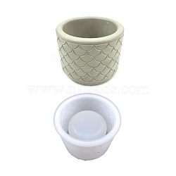 Column Flower Pot Silicone Molds, Resin Casting Molds, for UV Resin, Epoxy Resin Craft Making, Scales Pattern, 104x80mm, Inner Diameter: 76mm(DIY-M039-18B)