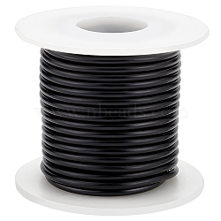 Custom Round Aluminum Wire, Electrophoresis Black, 9 Gauge, 3mm, about 26.25 Feet(8m)/Roll(AW-WH0002-15A-EB)